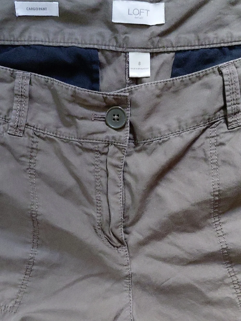 Loft Outlet Cargo Jogger Pants in Olive Green